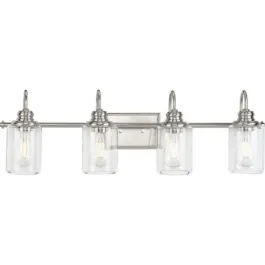 Progress Lighting Aiken 4-Light Bath Vanity Light - 120V - Brushed Nickel
