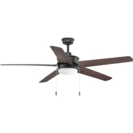 Progress Lighting Whirl 60" 5-Blade LED Ceiling Fan - 3000K - 120V - Forged Black