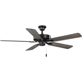 Progress Lighting AirPro Builder 52" 5-Blade Ceiling Fan - Reversible Blades - 120V - Matte Black