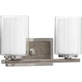 Progress Lighting Mast 2-Light Bath Vanity Light - 120V - Brushed Nickel