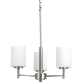Progress Lighting Replay 17" 3-Light Chandelier - 120V - Brushed Nickel