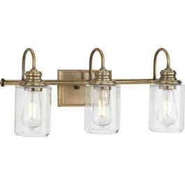 Progress Lighting Aiken 3-Light Bath Vanity Light - 120V - Vintage Brass