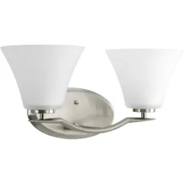 Progress Lighting Bravo 2-Light Bath Vanity Light - 120V - Brushed Nickel