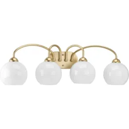 Progress Lighting Carisa 4-Light Bath Vanity Light - 120V - Vintage Gold