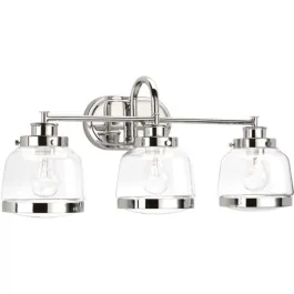Progress Lighting Judson 3-Light Bath Vanity Light - 120V - Polished Nickel