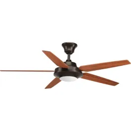 Progress Lighting AirPro Signature Plus II 54" 5-Blade LED Ceiling Fan - Reversible Blades - 3000K - 120V - Antique Bronze