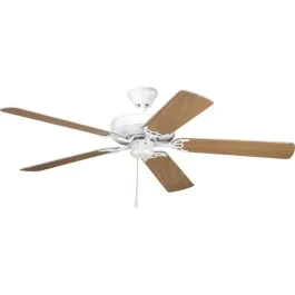 Progress Lighting AirPro 52" 5-Blade Ceiling Fan - Reversible Blades - 120V - White