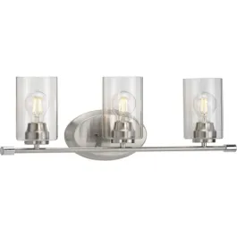 Progress Lighting Riley 3-Light Bath Vanity Light - 120V - Brushed Nickel