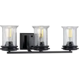 Progress Lighting Winslett 3-Light Bath Vanity Light - 120V - Matte Black