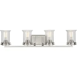 Progress Lighting Winslett 4-Light Bath Vanity Light - 120V - Brushed Nickel