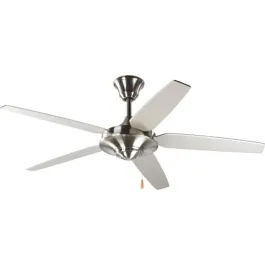 Progress Lighting AirPro 54" 5-Blade Ceiling Fan - Reversible Blades - 120V - Brushed Nickel