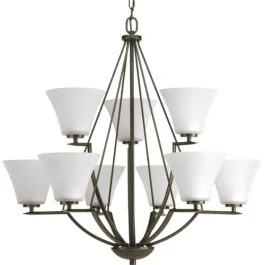 Progress Lighting Bravo 32" 9-Light Chandelier - 120V - Antique Bronze