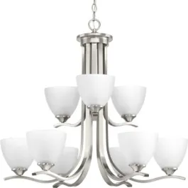Progress Lighting Laird 28" 9-Light Chandelier - 120V - Brushed Nickel
