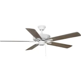 Progress Lighting AirPro Builder 52" 5-Blade Ceiling Fan - Reversible Blades - 120V - White