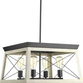 Progress Lighting Briarwood 4-Light Chandelier - 120V - Graphite