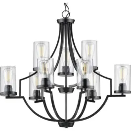 Progress Lighting Lassiter 9-Light Chandelier - 120V - Matte Black