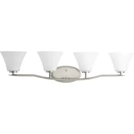 Progress Lighting Bravo 4-Light Bath Vanity Light - 120V - Brushed Nickel