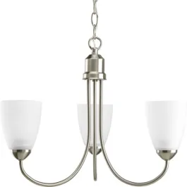 Progress Lighting Gather 19" 3-Light Chandelier - 120V - Brushed Nickel