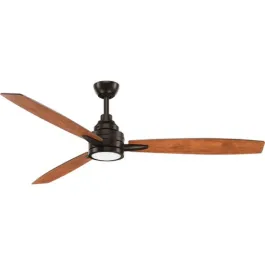 Progress Lighting Gaze 60" 3-Blade LED Ceiling Fan - Reversible Blades - 3000K - 120V - Antique Bronze