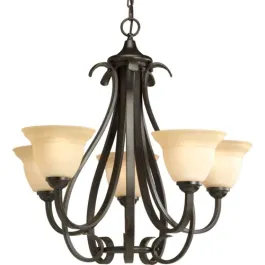 Progress Lighting Torino 27" 5-Light Chandelier - 120V - Forged Bronze