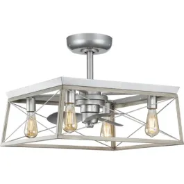 Progress Lighting Briarwood 22" 3-Blade Ceiling Fandelier - 120V - Galvanized Finish