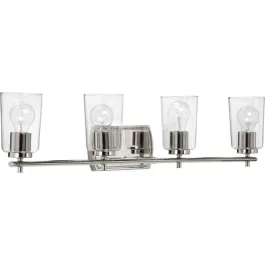 Progress Lighting Adley 4-Light Bath Vanity Light - 120V - Polished Nickel