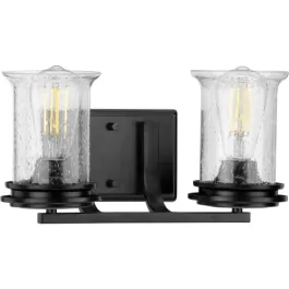 Progress Lighting Winslett 2-Light Bath Vanity Light - 120V - Matte Black