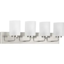 Progress Lighting Merry 4-Light Bath Vanity Light - 120V - Brushed Nickel