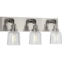 Progress Lighting Rushton 3-Light Bath Vanity Light - 120V - Brushed Nickel