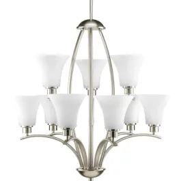Progress Lighting Joy 28" 9-Light Chandelier - 120V - Brushed Nickel