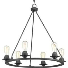 Progress Lighting Debut 28" 6-Light Chandelier - 120V - Graphite