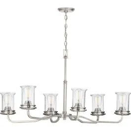 Progress Lighting Winslett 6-Light Chandelier - 120V - Brushed Nickel
