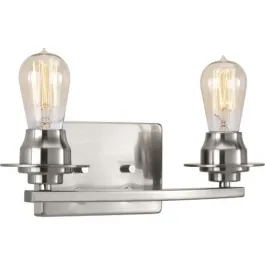 Progress Lighting Debut 2-Light Bath Vanity Light - 120V - Brushed Nickel
