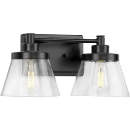 Progress Lighting Hinton 2-Light Bath Vanity Light - 120V - Matte Black