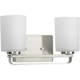 Progress Lighting League 2-Light Bath Vanity Light - 120V - Brushed Nickel