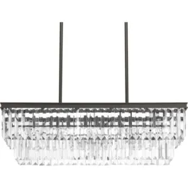 Progress Lighting Glimmer 4-Light Linear Island Chandelier - 120V - Antique Bronze