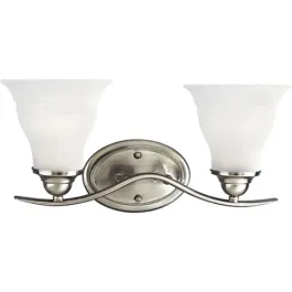 Progress Lighting Trinity 2-Light Bath Vanity Light - 120V - Brushed Nickel