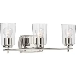 Progress Lighting Adley 3-Light Bath Vanity Light - 120V - Polished Nickel