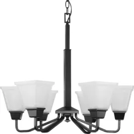 Progress Lighting Clifton Heights 26" 6-Light Chandelier - 120V - Matte Black