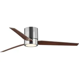 Progress Lighting Braden 56" 3-Blade LED Hugger Ceiling Fan - Reversible Blades - 3000K - 120V - Brushed Nickel