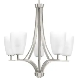 Progress Lighting Leap 25" 5-Light Chandelier - 120V - Brushed Nickel