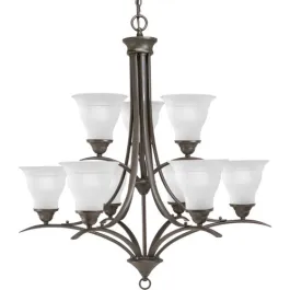 Progress Lighting Trinity 30" 9-Light Chandelier - 120V - Antique Bronze