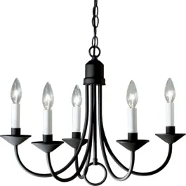Progress Lighting Five Light 21" 5-Light Chandelier - 120V - Textured Black