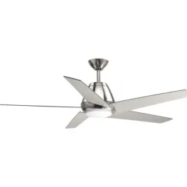 Progress Lighting Gust 54" 5-Blade LED Ceiling Fan - 3000K - 120V - Brushed Nickel