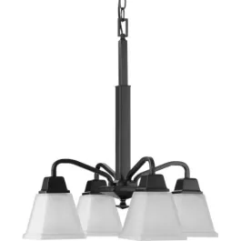 Progress Lighting Clifton Heights 21" 4-Light Chandelier - 120V - Matte Black