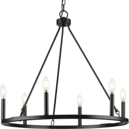Progress Lighting Gilliam 6-Light Chandelier - 120V - Matte Black