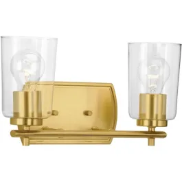 Progress Lighting Adley 2-Light Bath Vanity Light - 120V - Satin Brass