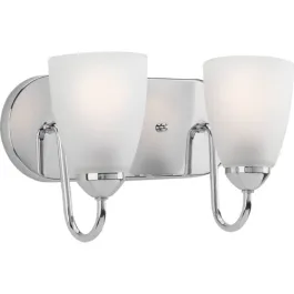 Progress Lighting Gather 2-Light Bath Vanity Light - 120V - Polished Chrome
