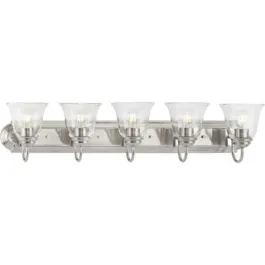Progress Lighting Clear Glass 5-Light Bath Vanity Light - 120V - Brushed Nickel