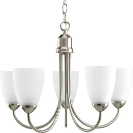 Progress Lighting Gather 21" 5-Light Chandelier - 120V - Brushed Nickel